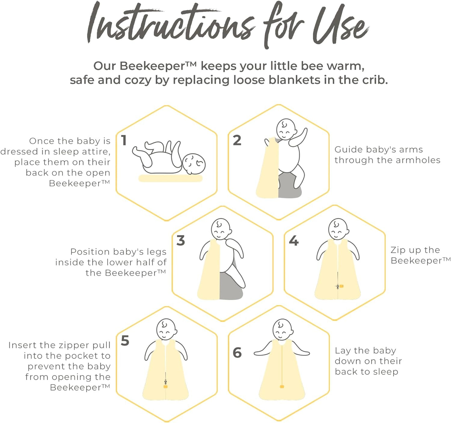 Unisex-Baby Beekeeper Wearable Blanket, 100% Organic Cotton, Swaddle Transition Sleeping Bag