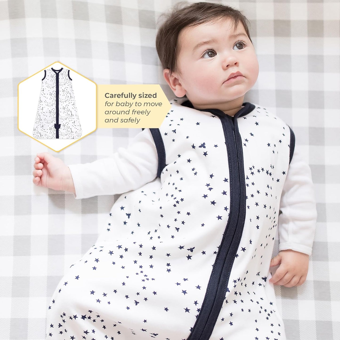 Unisex-Baby Beekeeper Wearable Blanket, 100% Organic Cotton, Swaddle Transition Sleeping Bag