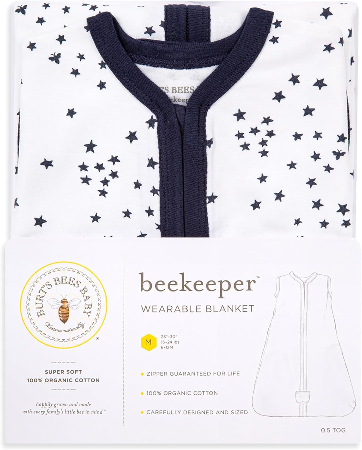 Unisex-Baby Beekeeper Wearable Blanket, 100% Organic Cotton, Swaddle Transition Sleeping Bag