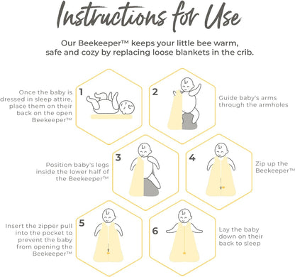 Unisex-Baby Beekeeper Wearable Blanket, 100% Organic Cotton, Swaddle Transition Sleeping Bag